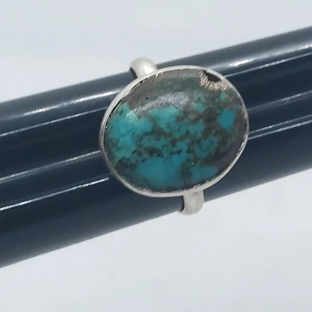Ring sterling silver 925 turquoise size‎ 8.25